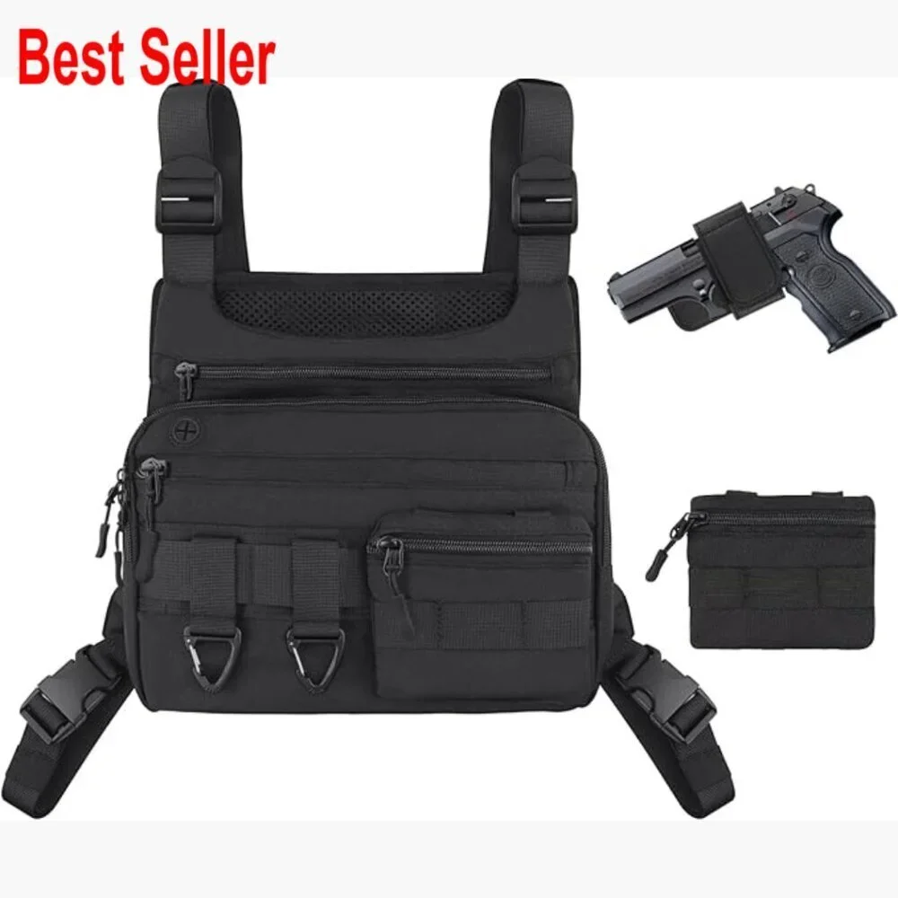 Nylon Tactical Chest Bag Large Capacity Water Resistant